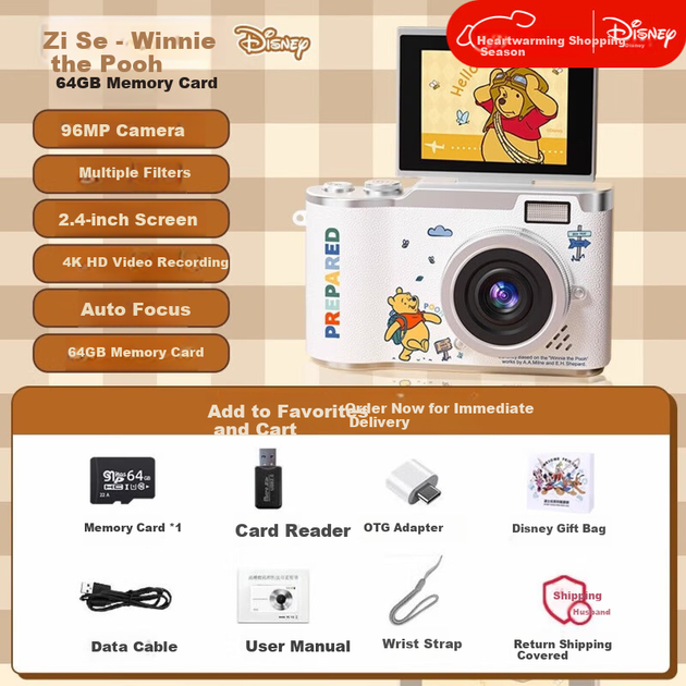 Камера цифровая Disney CCD, детская, для школьников, большой экран - изображение 4