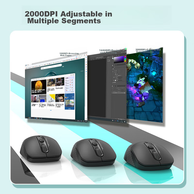Комплект беспроводной A4Tech FG1010 Wireless Grey - изображение 9