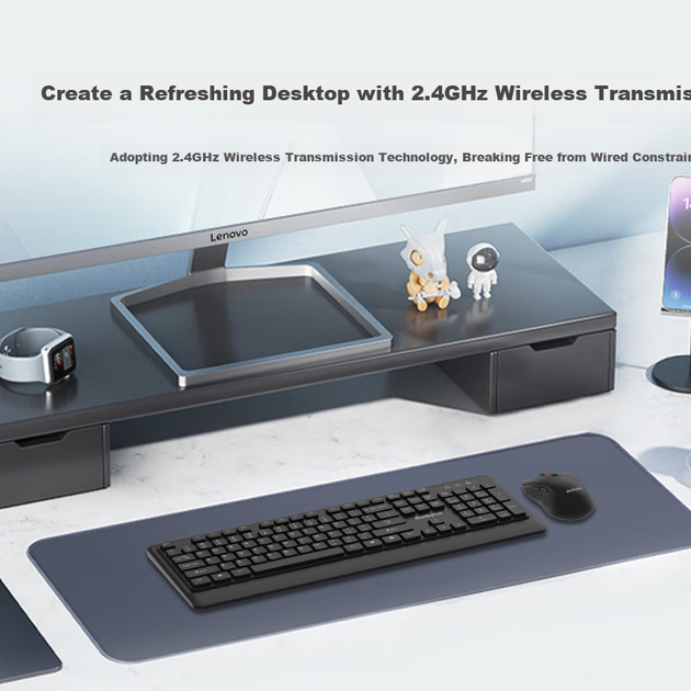 Комплект бездротовий ThinkPlus KM210 Pro 2.4 ГГц Black - зображення 5