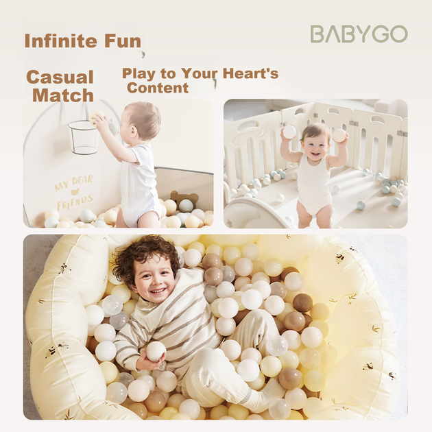 BG-BABYGO Ocean Ball Дитяча іграшка, жувальна кулька Боба, гра для дітей у приміщенні, різнокольорові кульки, покращення зірок, 100 штук - зображення 7