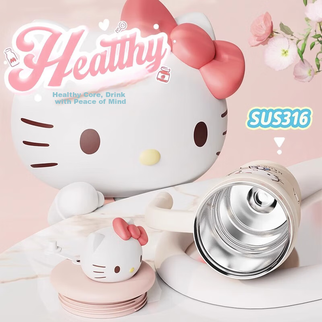Кухоль-термос MINISO Sanrio Hello Kitty з іграшкою, 700мл - зображення 5