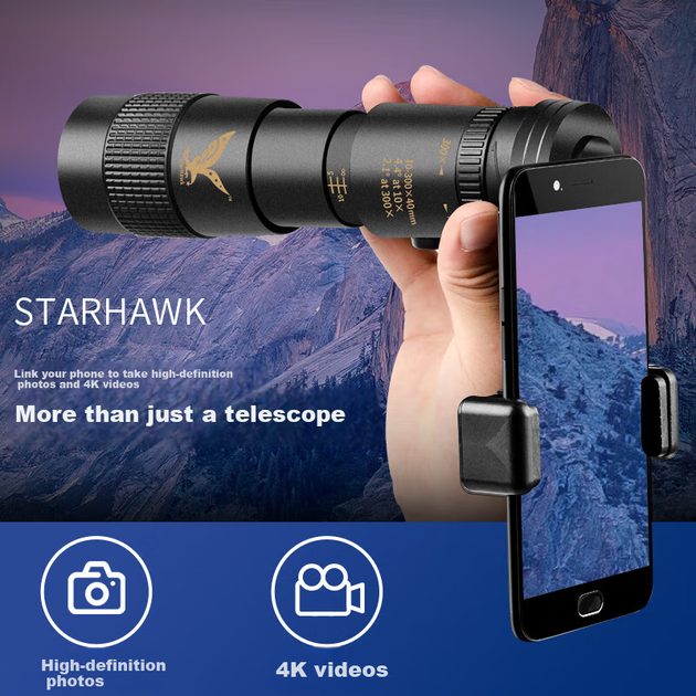 Монокулярний телескоп Starhawk, висока чіткість, велике збільшення, військового класу з нічним баченням, професійний клас 8000, окуляр 50 мм - Фото 2 Монокулярний телескоп Starhawk, висока чіткість, велике збільшення, військового класу з нічним баченням, професійний клас 8000, окуляр 50 мм - зображення 2