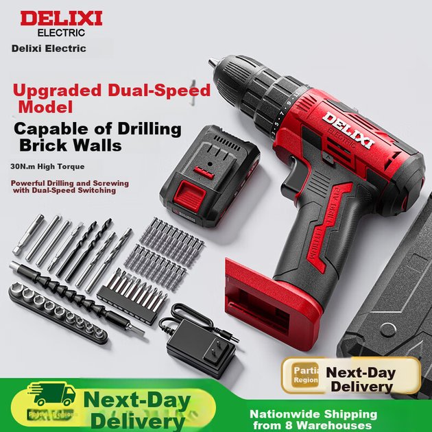 DELIXI ELECTRIC 21V Беспроводная литиевая аккумуляторная электрическая дрель, многофункциональная бытовая мини-отвертка, двухскоростная - Фото 4 DELIXI ELECTRIC 21V Беспроводная литиевая аккумуляторная электрическая дрель, многофункциональная бытовая мини-отвертка, двухскоростная - зображення 4