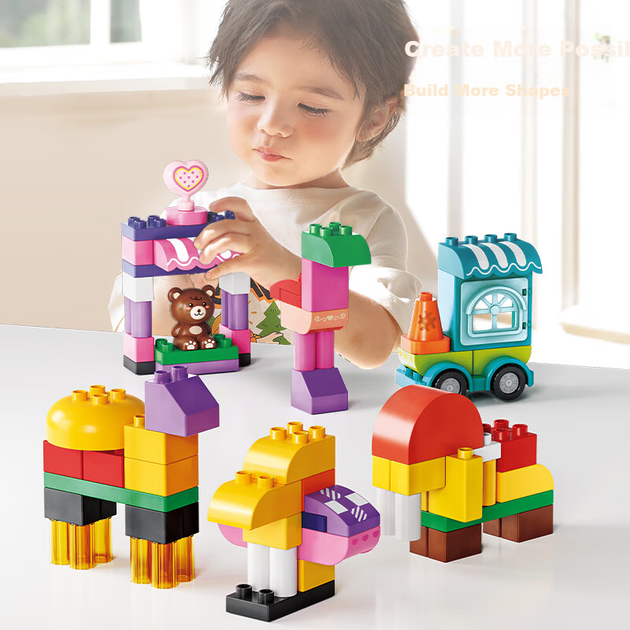 FEELO Сумісний з LEGO Великі будівельні блоки Дитяча іграшка для хлопчиків та дівчаток Подарунок на день народження Міська вулична сцена Y42020 - изображение 6