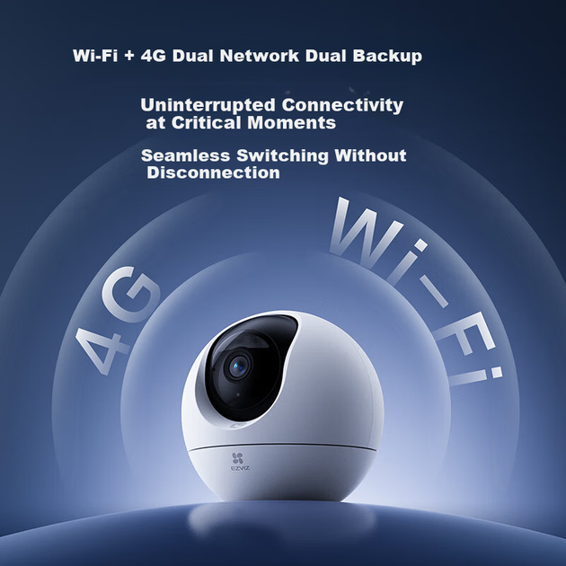 Ezviz C6c 4K WiFi/4G Дворежимна безперебійна мережа 4G 8MP Ultra HD Розумна бездротова домашня камера безпеки зі штучним інтелектом - Фото 6 Ezviz C6c 4K WiFi/4G Дворежимна безперебійна мережа 4G 8MP Ultra HD Розумна бездротова домашня камера безпеки зі штучним інтелектом - изображение 6