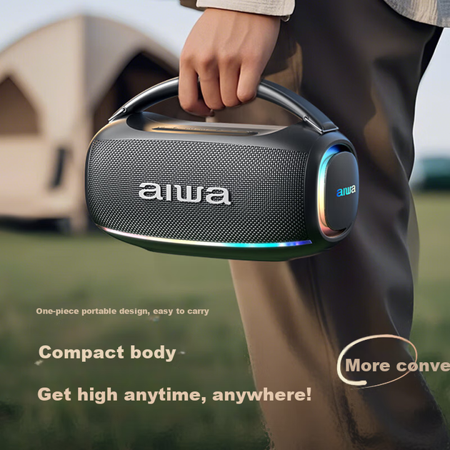 Портативная портативная колонка Aiwa AH-22 [Xiaodu AI Voice] для караоке, вечеринок и вечеринок, с поддержкой Bluetooth, RGB-подсветкой, а также двумя микрофонами. Идеальный подарок на Новый год. - зображення 10