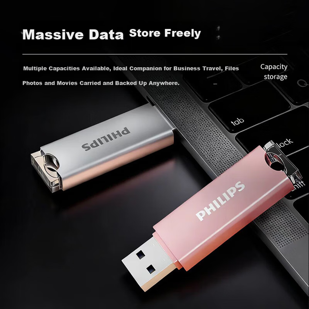 Флеш-накопичувач PHILIPS 256 ГБ USB 3.2, 10 UA, перлинно-білий, оновлена версія, милий USB-накопичувач зі швидкістю 180 МБ/с для розширення комп'ютера, офісу, навчання - зображення 7