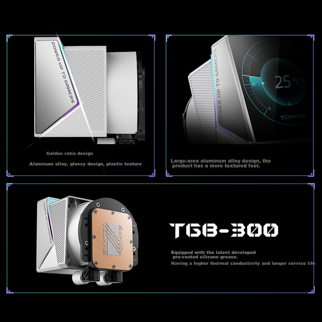 Система водяного охлаждения процессора TCOMAS Titanium Zirconium LG600 360 White All-In, 3,95-дюймовый IPS-экран, ARGB-подсветка, совместима с процессорами Intel/AMD. - Фото 7 Система водяного охлаждения процессора TCOMAS Titanium Zirconium LG600 360 White All-In, 3,95-дюймовый IPS-экран, ARGB-подсветка, совместима с процессорами Intel/AMD. - изображение 7
