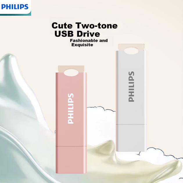 Флеш-накопитель PHILIPS 128 ГБ USB 3.2 10UA жемчужно-белый, симпатичный, скорость чтения 150 МБ/с, высокоскоростное хранилище для расширения памяти компьютера, офиса, учебы. - зображення 4
