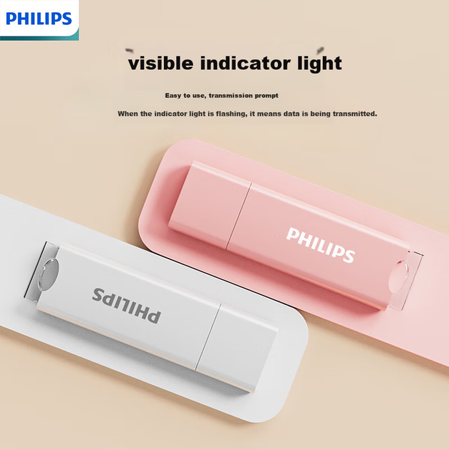 Флеш-накопитель PHILIPS 128 ГБ USB 3.2 10UA жемчужно-белый, симпатичный, скорость чтения 150 МБ/с, высокоскоростное хранилище для расширения памяти компьютера, офиса, учебы. - зображення 5