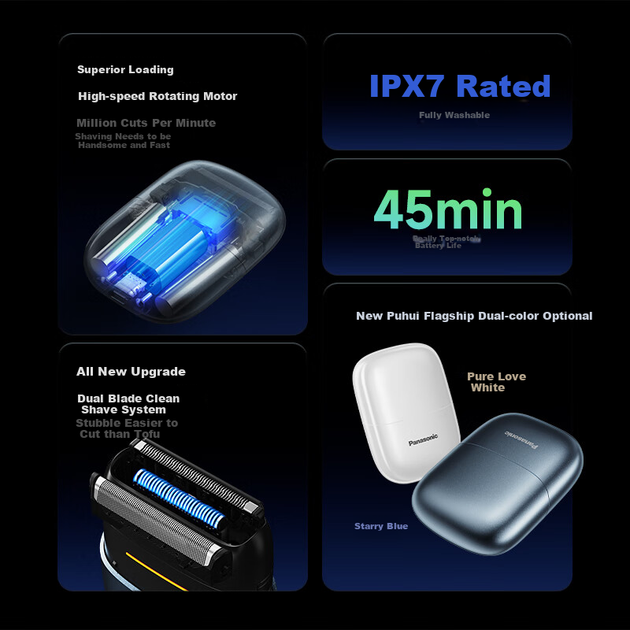 Электробритва Panasonic, миниатюрная квадратная коробка, модель 2.0, портативная версия, импортное лезвие, возвратно-поступательное движение, подарок на Китайский Новый год, подарок на день рождения для мужчин, подарочная коробка для парня или отца, CM21 - изображение 5