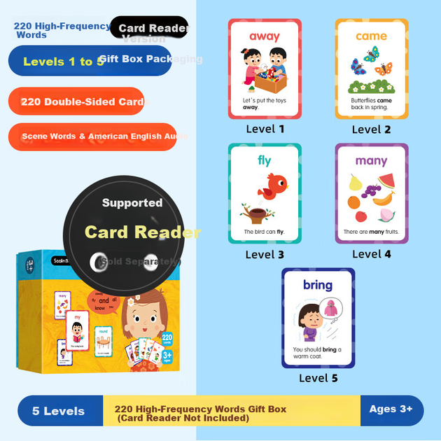 Карточки Saalin Toddler English 220 слов для раннего развития, детские - изображение 5