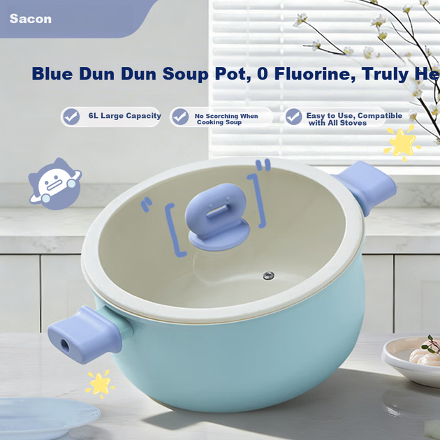 Каструля Sacon Blue Dun Dun з керамічним покриттям 26 см - Фото 1 Каструля Sacon Blue Dun Dun з керамічним покриттям 26 см - зображення 1