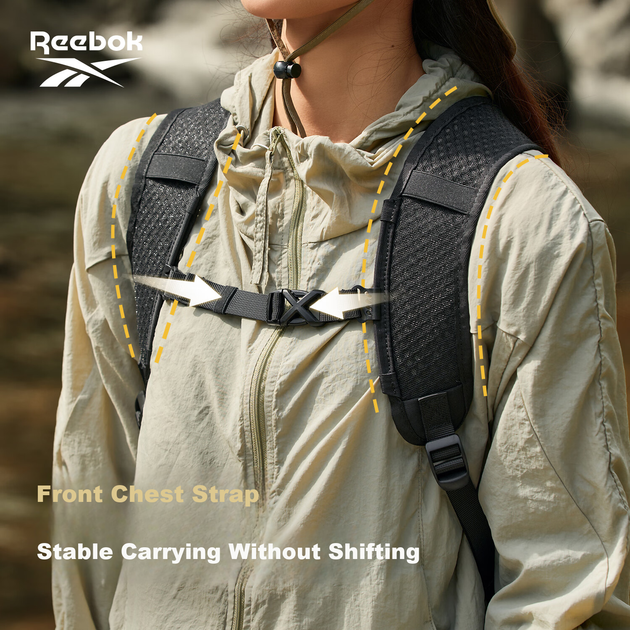 Легкий туристичний рюкзак Reebok, спортивний на відкритому повітрі, гірська серія, подвійна сумка на плече для чоловіків, дорожній рюкзак для жінок, льодовиково-білий - Фото 4 Легкий туристичний рюкзак Reebok, спортивний на відкритому повітрі, гірська серія, подвійна сумка на плече для чоловіків, дорожній рюкзак для жінок, льодовиково-білий - зображення 4