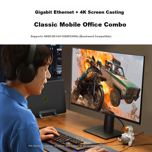Док-станція Wopul Type-C для Gigabit Ethernet, USB-C, концентратор HDMI, адаптер 4K60Hz RJ45, мережевий кабель-конвертер для Huawei Apple MacBook - Фото 6 Док-станція Wopul Type-C для Gigabit Ethernet, USB-C, концентратор HDMI, адаптер 4K60Hz RJ45, мережевий кабель-конвертер для Huawei Apple MacBook - изображение 6