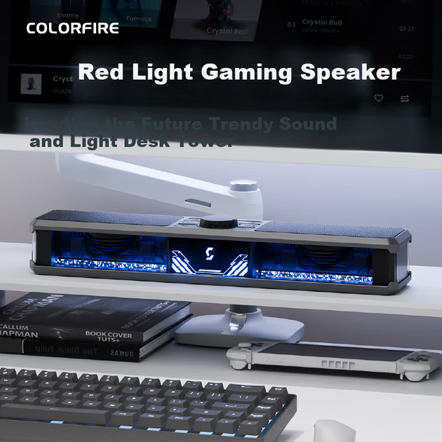 Ігровий динамік COLORFIRE Rainbow RGB з імітацією водяного охолодження Bluetooth 5.3 USB для настільного ноутбука сабвуфер CF3000 подарунок на День святого Валентина для чоловіків - изображение 5