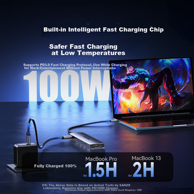 Док-станція Sanze Type-C USB 3.2 високошвидкісна розширювальна док-станція 4K60Hz Thunderbolt HDMI HD інтерфейсний адаптер для Apple MacBook конвертер DKK6-S - Фото 10 Док-станція Sanze Type-C USB 3.2 високошвидкісна розширювальна док-станція 4K60Hz Thunderbolt HDMI HD інтерфейсний адаптер для Apple MacBook конвертер DKK6-S - изображение 10