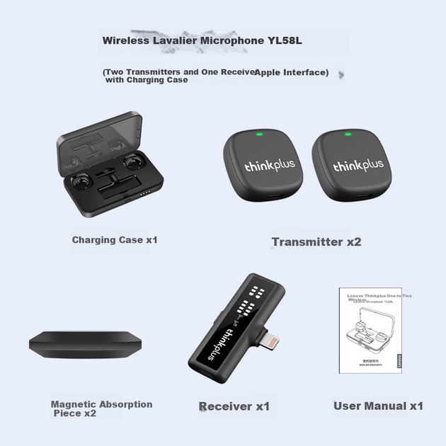 Микрофон Lenovo ThinkPlus петличный беспроводной, YL58L - изображение 4