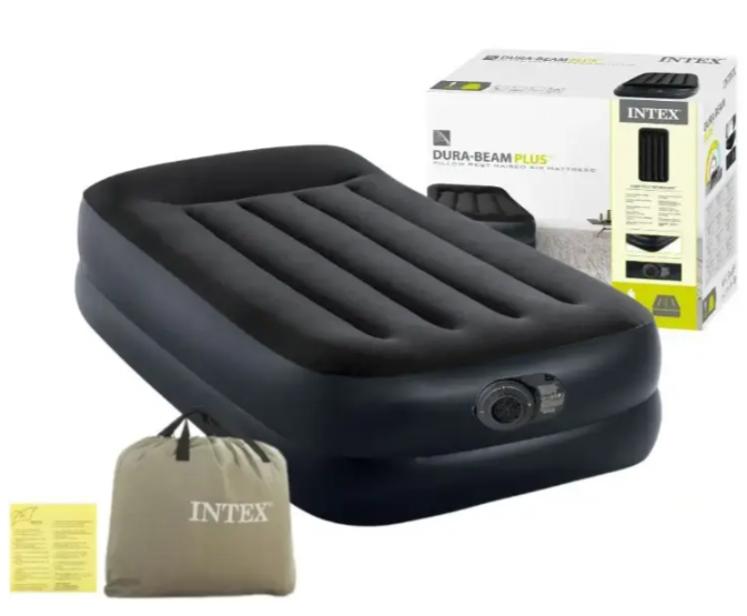 Надувная кровать 99х191х42 см Односпальная надувная кровать Intex для отдыха со встроенным электронасосом - изображение 10