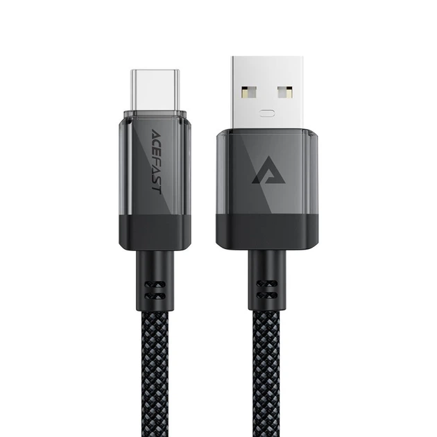 Дата кабель USB-C to USB-A кабель для зарядки телефона, для передачи данных с автосмоткой магнитный в тканевой нейлоновой оплётке 1.2м 3A AceFast Fast Charging Data Cable - изображение 2