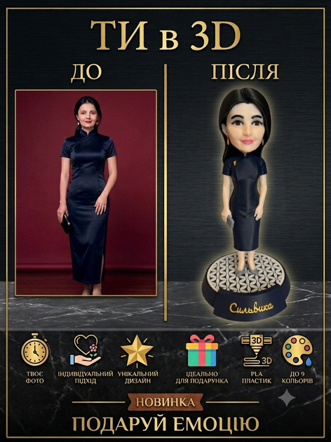 3D фігурка за вашим фото 15см - Фото 1 3D фігурка за вашим фото 15см - изображение 1