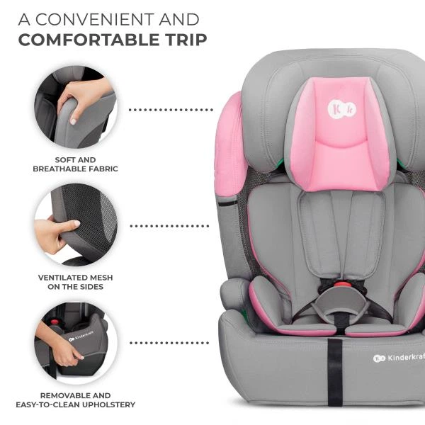 Автокресло Kinderkraft Comfort Up i-Size серо- розовый (KCCOUP02PNK0000) - Фото 13 Автокресло Kinderkraft Comfort Up i-Size серо- розовый (KCCOUP02PNK0000) - изображение 13