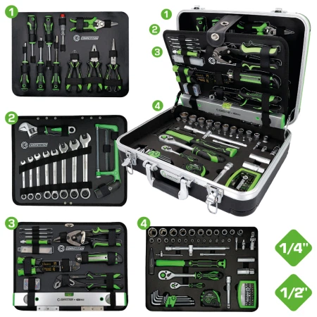Набір інструментів універсальний KS Tools COMPETITION 1/4" + 1/2" в алюмінієвому кейсі - Фото 7 Набір інструментів універсальний KS Tools COMPETITION 1/4" + 1/2" в алюмінієвому кейсі - зображення 7