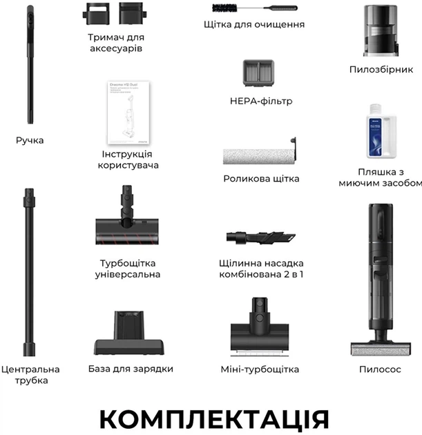 Акумуляторний миючий пилосос Dreame H12 DUAL (HHV4) - Фото 2 Акумуляторний миючий пилосос Dreame H12 DUAL (HHV4) - зображення 2