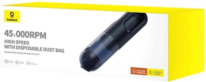 Автомобільний пилосос Baseus AP01 Handy Vacuum Cleaner (5000pa) Black (C30450100111-00) - Фото 7 Автомобільний пилосос Baseus AP01 Handy Vacuum Cleaner (5000pa) Black (C30450100111-00) - изображение 7