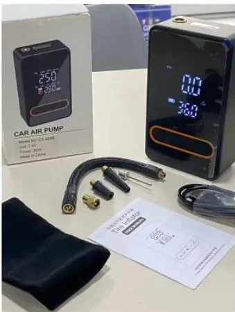 Компрессор автомобильный аккумуляторный Car Air Pump 3в1 беспроводной портативный с фонариком и функцией Power Bank - изображение 3