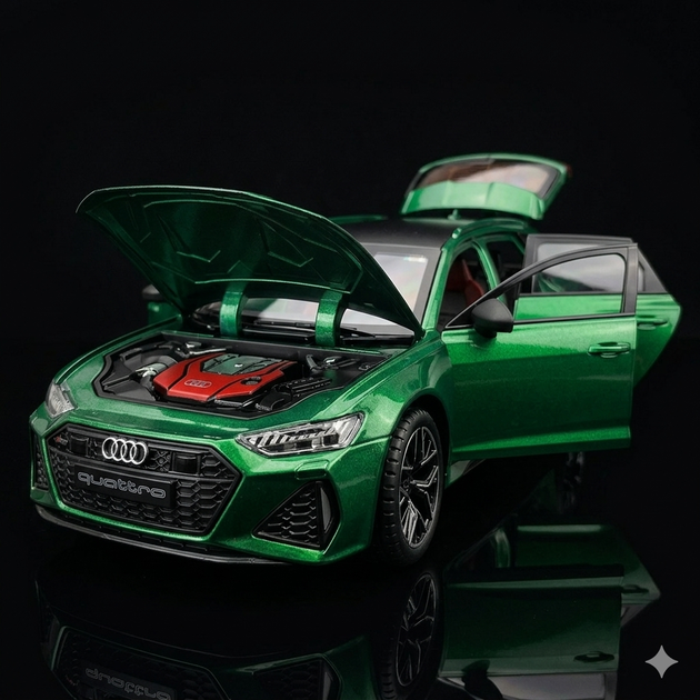 Колекційна машинка Audi RS6 Avant C8 Колекційна модель 1:24 Зелений - зображення 2