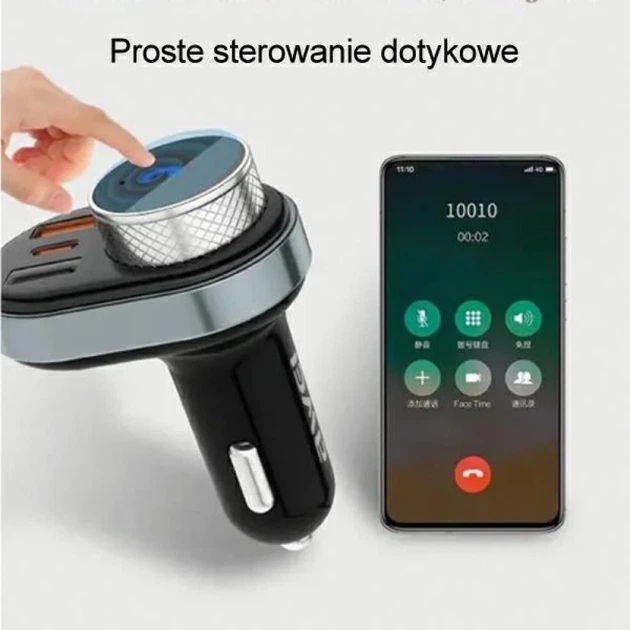FM-трансмітер AWEI C-843 з Bluetooth 5.0, MP3, USB+USB-C Black (C843) - зображення 6