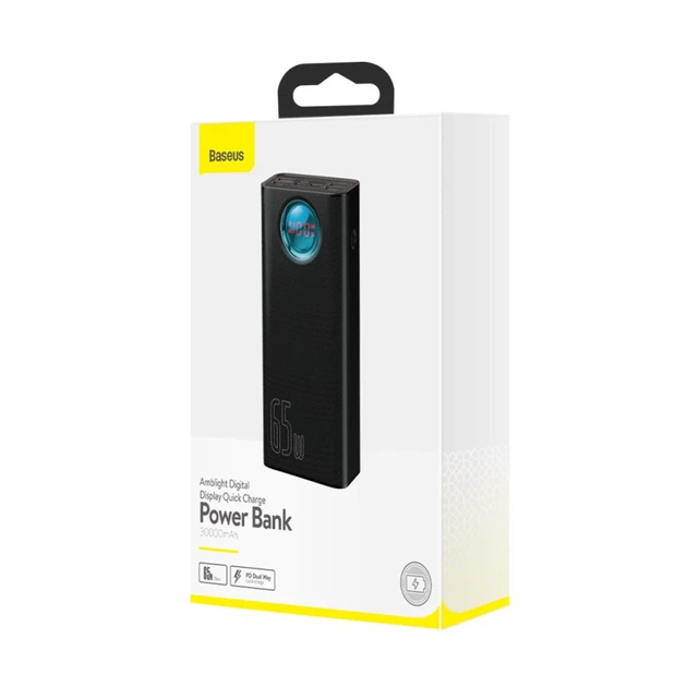 Портативное зарядное устройство Baseus Amblight Digital Display Fast Charge 30000 mAh 65W Black (PPLG000101) - Фото 5 Портативное зарядное устройство Baseus Amblight Digital Display Fast Charge 30000 mAh 65W Black (PPLG000101) - изображение 5