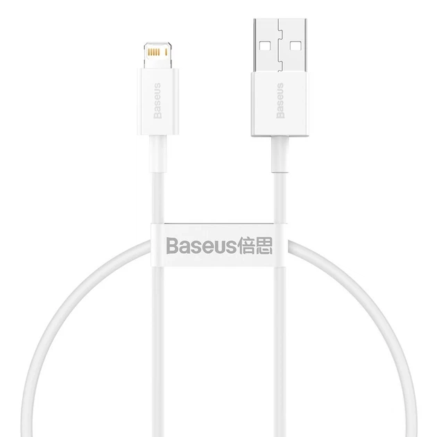 Кабель Baseus Superior USB-A to Lightning 0.25m White (CALYS-02) - Фото 1 Кабель Baseus Superior USB-A to Lightning 0.25m White (CALYS-02) - зображення 1