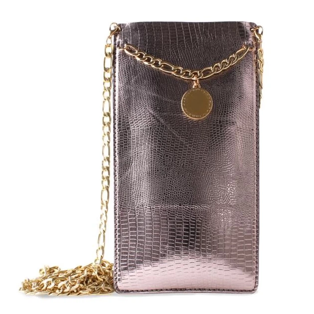 Чехол Puro Glam Chain универсальный с 2 карманами для карт с Gold цепочкой XL Brown (PGPCCHAIN3XL) - Фото 1 Чехол Puro Glam Chain универсальный с 2 карманами для карт с Gold цепочкой XL Brown (PGPCCHAIN3XL) - изображение 1