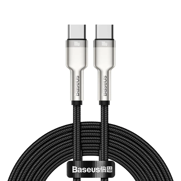Кабель Baseus Cafule USB-C to USB-C 2m Black (CATJK-D01) - Фото 1 Кабель Baseus Cafule USB-C to USB-C 2m Black (CATJK-D01) - зображення 1