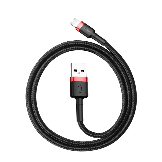 Кабель Baseus Kevlar Cable USB for Lightning 2A 0.5M Red+Black (CALKLF-A19) - зображення 6