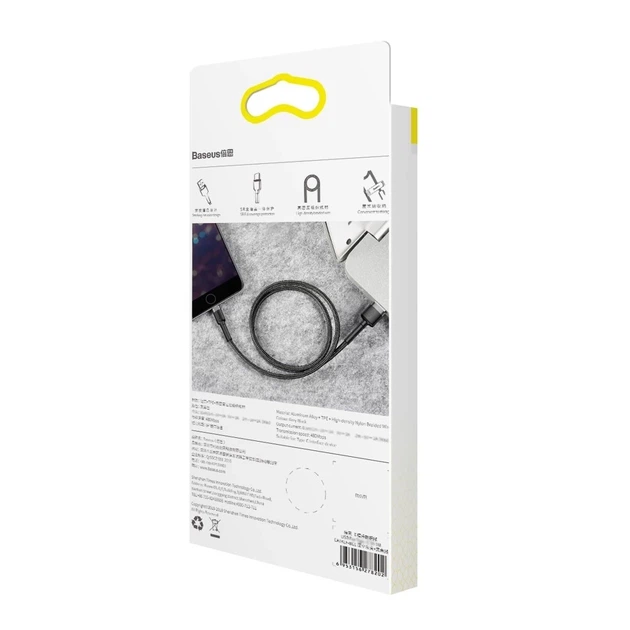 Кабель Baseus Kevlar Cable USB for Lightning 2A 0.5M Gray+Black (CALKLF-AG1) - изображение 10