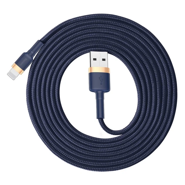 Кабель Baseus Cafule USB-A to Lightning 2m Blue/Gold (CALKLF-CV3) - Фото 3 Кабель Baseus Cafule USB-A to Lightning 2m Blue/Gold (CALKLF-CV3) - изображение 3