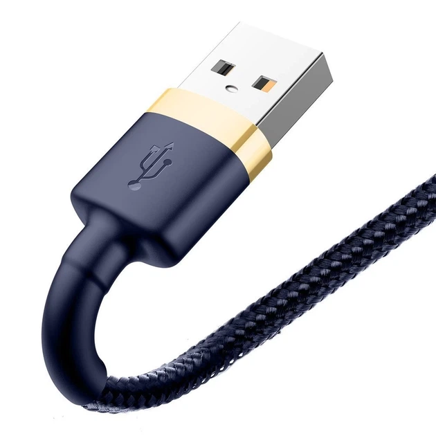 Кабель Baseus Cafule USB-A to Lightning 2m Blue/Gold (CALKLF-CV3) - Фото 5 Кабель Baseus Cafule USB-A to Lightning 2m Blue/Gold (CALKLF-CV3) - изображение 5