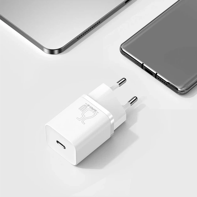 Мережевий зарядний пристрій Baseus Super Si 25W USB-C White (CCSP020102) - Фото 11 Мережевий зарядний пристрій Baseus Super Si 25W USB-C White (CCSP020102) - зображення 11