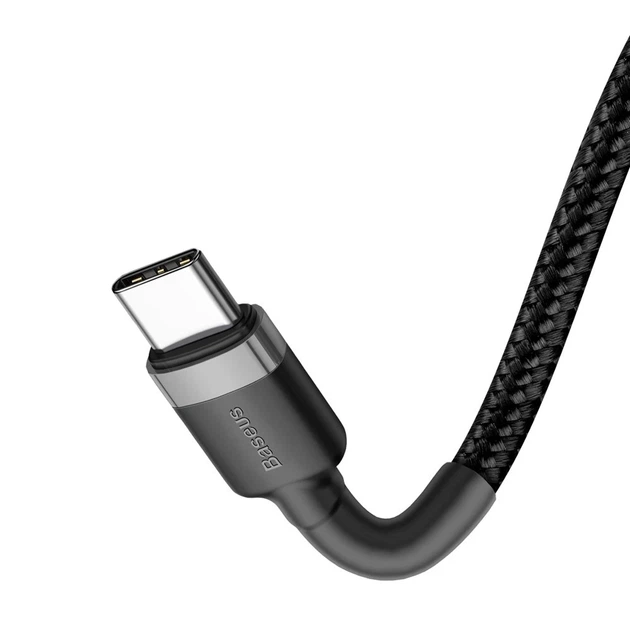 Кабель Baseus Cafule USB-C to USB-C 2m Black/Grey (CATKLF-HG1) - Фото 6 Кабель Baseus Cafule USB-C to USB-C 2m Black/Grey (CATKLF-HG1) - изображение 6