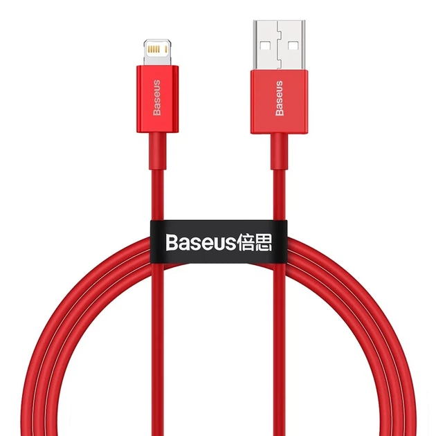 Кабель Baseus Superior Series Fast Charging USB-A to Lightning 1m Red (CALYS-A09) - Фото 1 Кабель Baseus Superior Series Fast Charging USB-A to Lightning 1m Red (CALYS-A09) - зображення 1