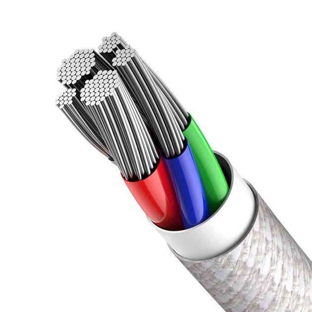 Кабель Baseus High Density Braided USB-C to Lightning 1m White (CATLGD-02) - Фото 8 Кабель Baseus High Density Braided USB-C to Lightning 1m White (CATLGD-02) - изображение 8