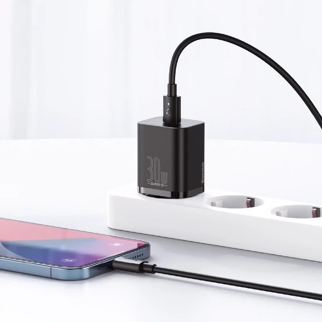 Сетевое зарядное устройство Baseus Super Si 30W USB-C Black (CCSUP-J01) - Фото 12 Сетевое зарядное устройство Baseus Super Si 30W USB-C Black (CCSUP-J01) - изображение 12