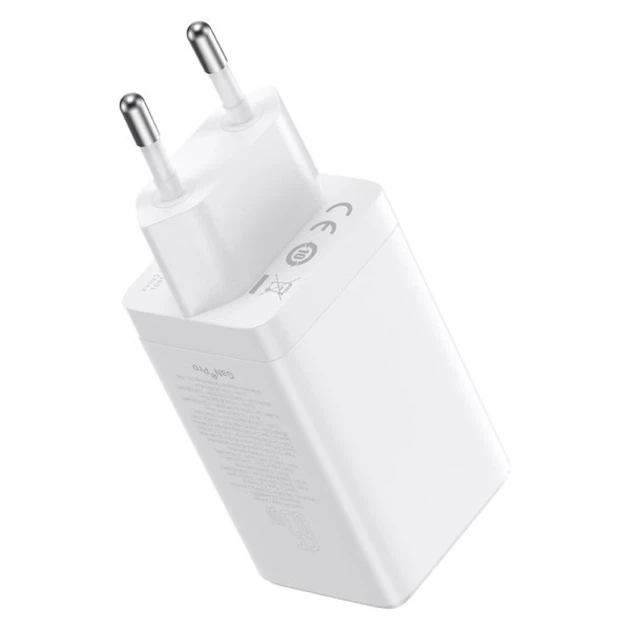 Мережевий зарядний пристрій Baseus GaN5 Pro FC 65W 2xUSB-C | USB-A with USB-C to USB-C Cable White (CCGP120202) - зображення 3