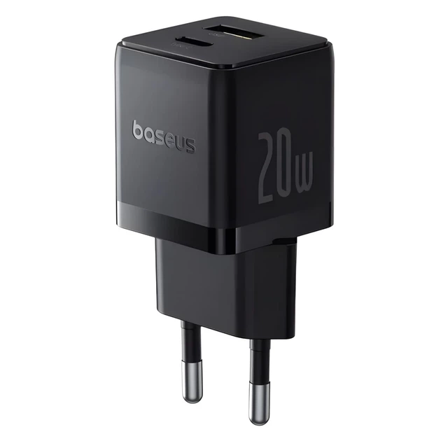 Мережевий зарядний пристрій Baseus Palm PD/QC 20W USB-C | USB-A Black (P10111608113-00) - Фото 1 Мережевий зарядний пристрій Baseus Palm PD/QC 20W USB-C | USB-A Black (P10111608113-00) - зображення 1