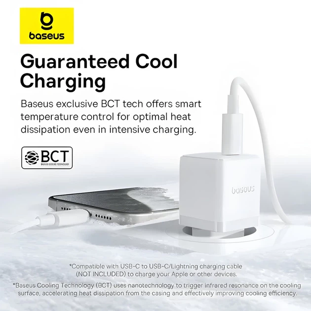 Мережевий зарядний пристрій Baseus Palm PD/FC/QC 30W USB-C White (P10111605213-00) - зображення 8