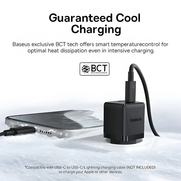 Мережевий зарядний пристрій Baseus Palm PD/QC 20W USB-C | USB-A Black (P10111608113-00) - Фото 8 Мережевий зарядний пристрій Baseus Palm PD/QC 20W USB-C | USB-A Black (P10111608113-00) - зображення 8
