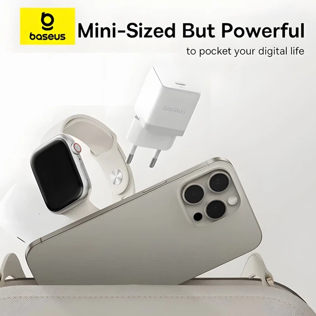 Мережевий зарядний пристрій Baseus Palm PD/FC/QC 30W USB-C White (P10111605213-00) - зображення 11